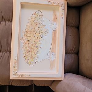 Hand painted Picture of bathtub filled with flowers
